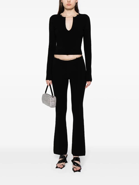 Alexander Wang ribbed chain-link flared trousers - Black - zdjęcie produktu nr 1
