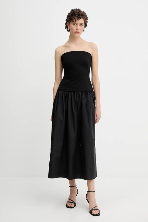 Rag & Bone sukienka kolor czarny midi rozkloszowana WAC25P3017D817 - zdjęcie produktu nr 1