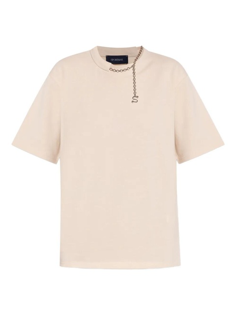 Sportmax chain-embellished cotton T-shirt - Neutrals - zdjęcie produktu nr 1