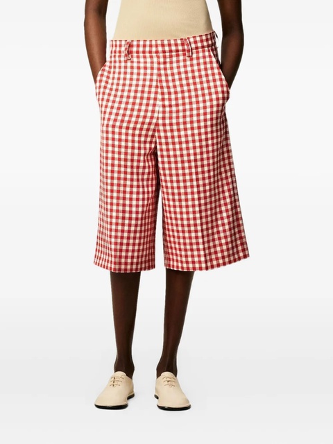 AMI Paris gingham-check bermuda shorts - Red - zdjęcie produktu nr 1