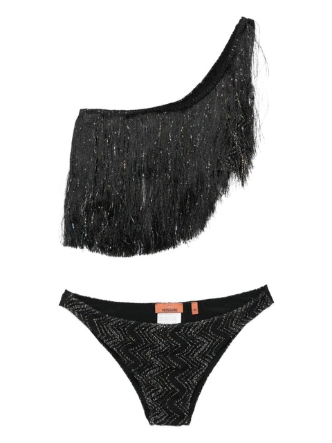 Missoni fringe one-shoulder bikini - Black - zdjęcie produktu nr 1