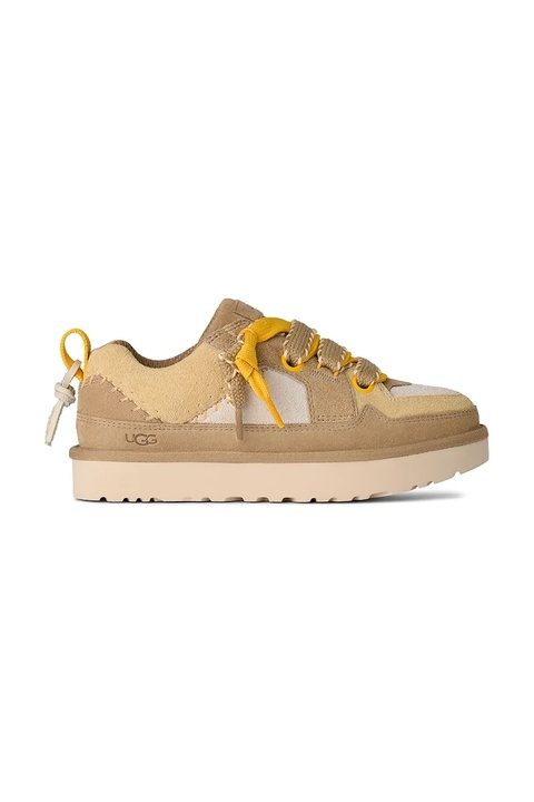 UGG sneakersy zamszowe Lo Lowmel Biarritz damskie kolor beżowy 1172710.MDSD - zdjęcie produktu nr 1