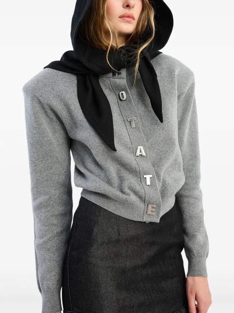 ROTATE BIRGER CHRISTENSEN letter firm knit cardigan - Grey - zdjęcie produktu nr 1