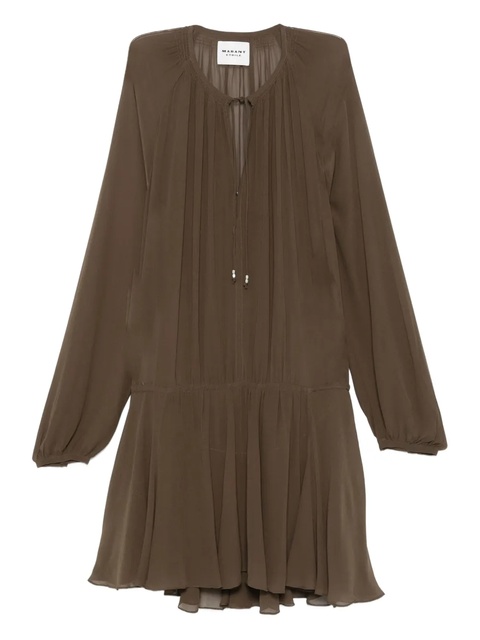 MARANT ÉTOILE pleated drawstring dress - Green - zdjęcie produktu nr 1