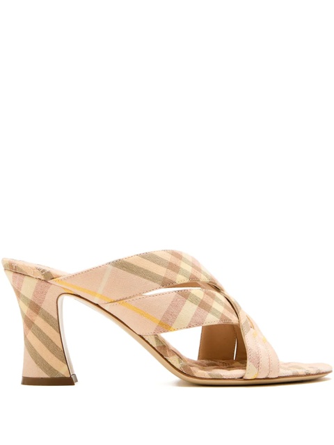 Burberry 75mm cross-strap check-pattern mules - Neutrals - zdjęcie produktu nr 1