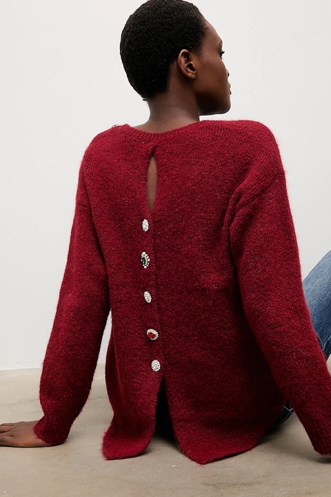 Answear.LAB sweter z wełną damski kolor bordowy - zdjęcie produktu nr 1