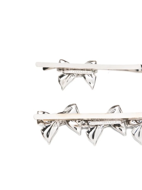 Alessandra Rich bow-embellished hair clips - Silver - zdjęcie produktu nr 1