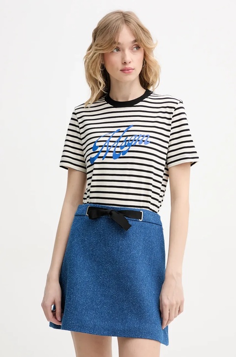 MSGM t-shirt bawełniany damski kolor czarny 3842MDM111.257322 - zdjęcie produktu nr 1