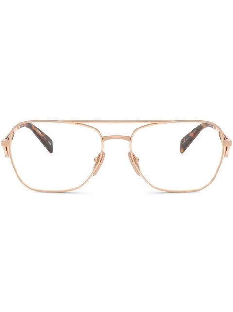 Prada Eyewear enamel logo glasses - Gold - zdjęcie produktu nr 1