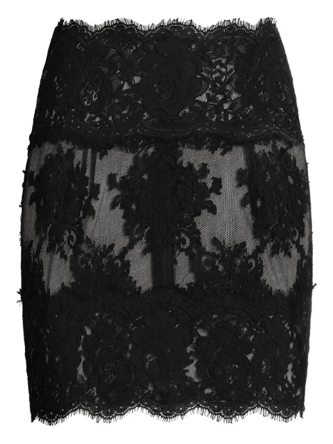 Dolce & Gabbana lace scallop-hem mini skirt - N0000 BLACK - zdjęcie produktu nr 1