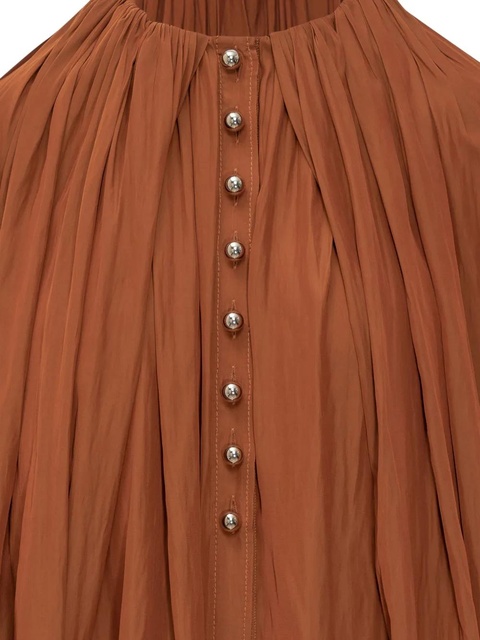 Lanvin cotton pleated dress - Brown - zdjęcie produktu nr 2