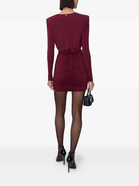 AMIRI cowl-neck draped mini cocktail dress - Red - zdjęcie produktu nr 2