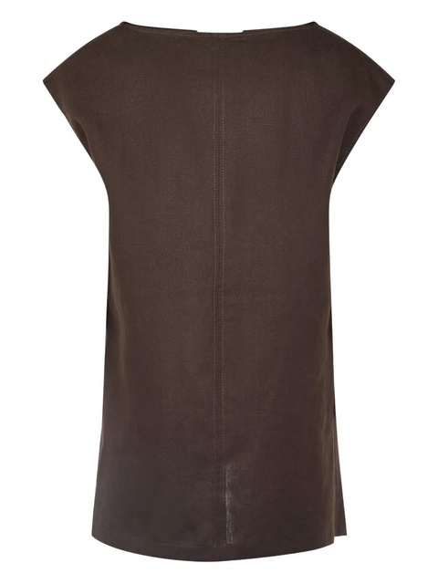 Max Mara cap-sleeve linen top - Brown - zdjęcie produktu nr 2