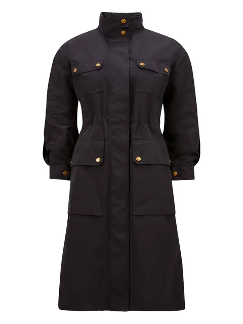 Moncler cinched-waist flap-pocket coat - Black - zdjęcie produktu nr 1