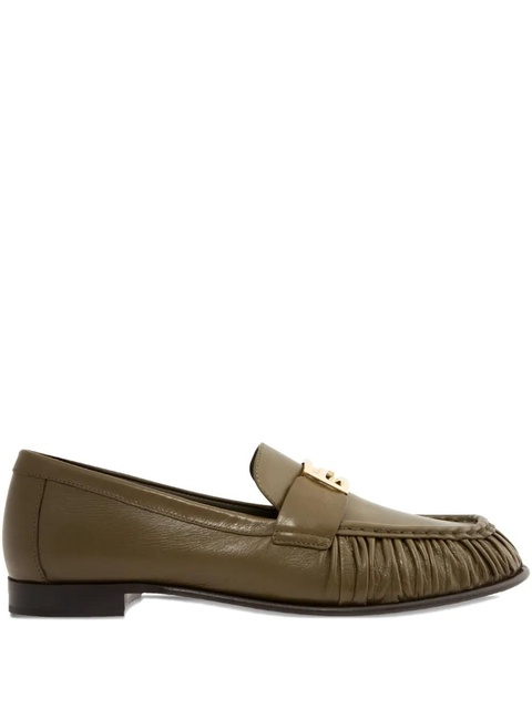 FENDI FF Baguette buckle ruched loafers - Green - zdjęcie produktu nr 1