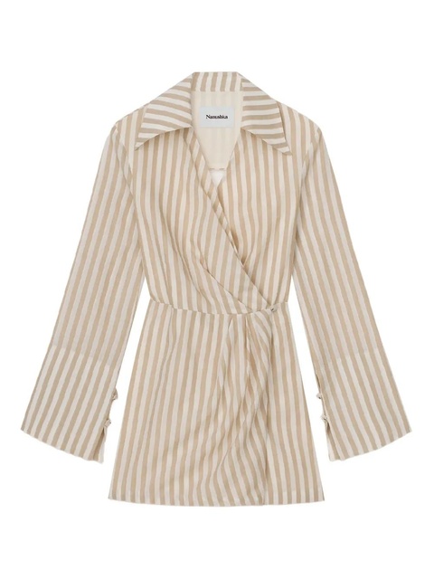 Nanushka Esma striped mini dress - Neutrals - zdjęcie produktu nr 1