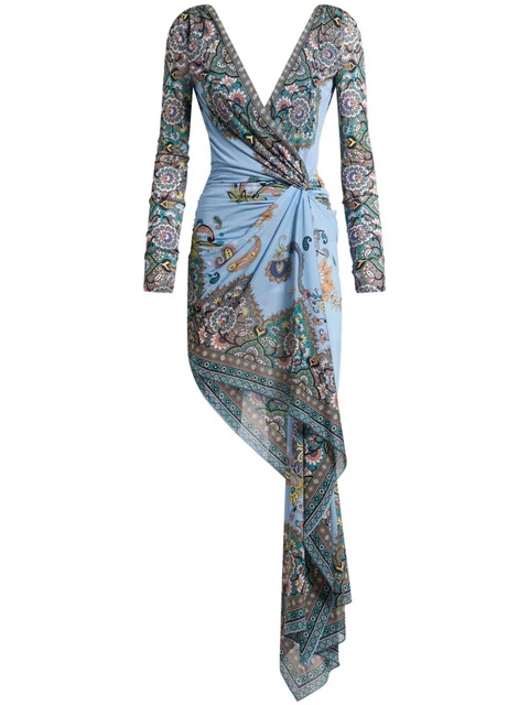 ETRO asymmetric mini dress - Blue - zdjęcie produktu nr 1