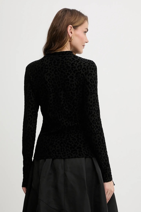 Morgan longsleeve damski kolor czarny z półgolfem TWEEK - zdjęcie produktu nr 1