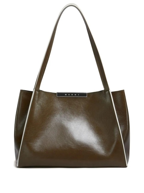 Marni leather tote bag - Brown - zdjęcie produktu nr 1