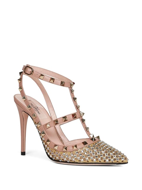 Valentino Garavani 100mm rhinestone-embellished pumps - Pink - zdjęcie produktu nr 2