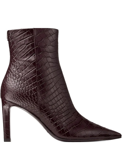 Jimmy Choo 85mm Frankie crocodile-effect ankle boots - Brown - zdjęcie produktu nr 1
