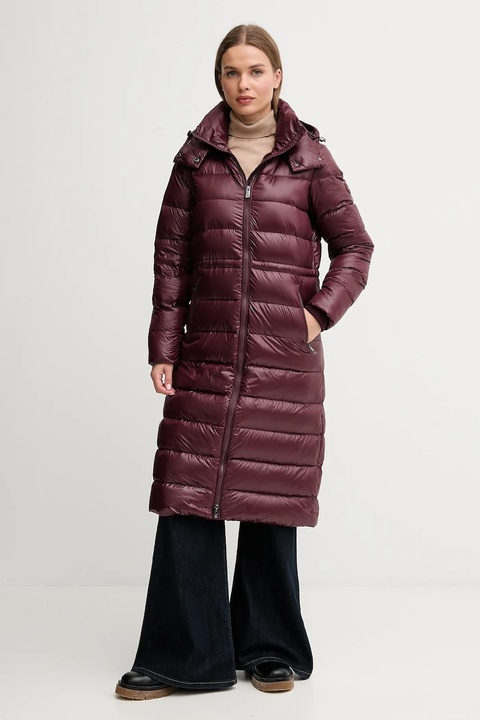 Tommy Hilfiger kurtka puchowa kolor bordowy zimowa WW0WW47356 - zdjęcie produktu nr 1