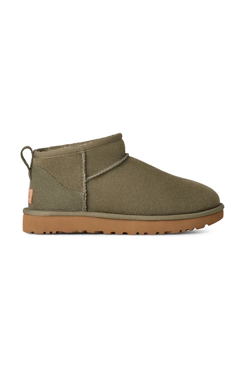 UGG śniegowce zamszowe Classic Ultra Mini kolor zielony 1116109.MMP - zdjęcie produktu nr 1