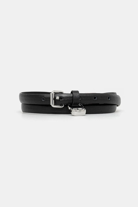 Diesel pasek skórzany DIESEL LOGO B-CHARM HIP damski kolor czarny X09973.PR227 - zdjęcie produktu nr 1