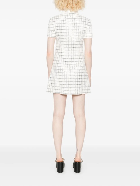 Self-Portrait checked button-detailed mini dress - White - zdjęcie produktu nr 2