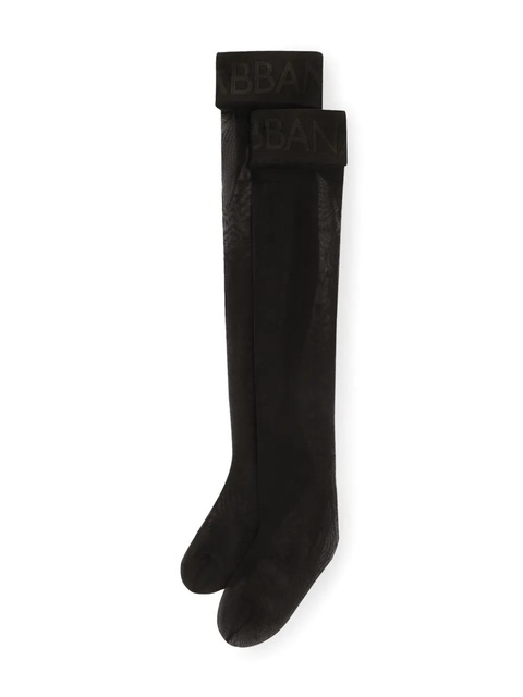 Dolce & Gabbana logo-band knee-high stockings - Black - zdjęcie produktu nr 2