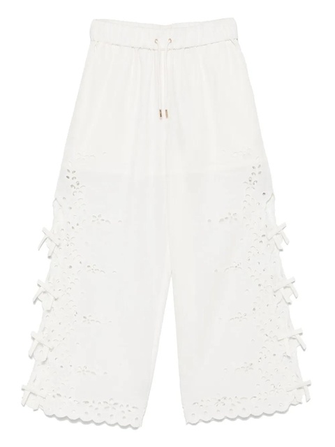 Self-Portrait embroidered trousers - White - zdjęcie produktu nr 1