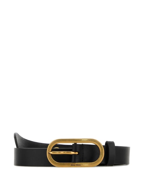 Miu Miu oval-buckle leather belt - Black - zdjęcie produktu nr 1