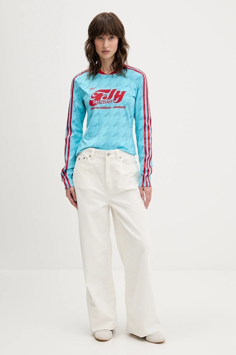 adidas Originals longsleeve Footie Aop Ls kolor niebieski JW0271 - zdjęcie produktu nr 2