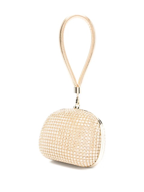 Self-Portrait mini crystal-embellishment clutch bag - Gold - zdjęcie produktu nr 2