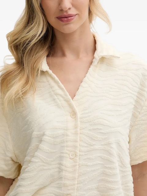 MC2 Saint Barth wave-textured shirt - White - zdjęcie produktu nr 2