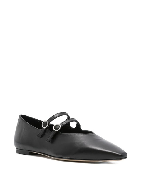 Aeyde Franny double-buckle pointed ballet flats - Black - zdjęcie produktu nr 2
