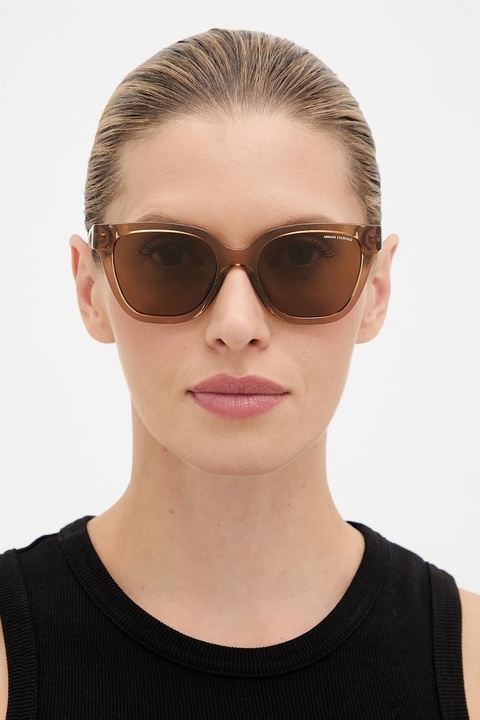 Armani Exchange okulary przeciwsłoneczne damskie kolor brązowy 0AX4164SU - zdjęcie produktu nr 2