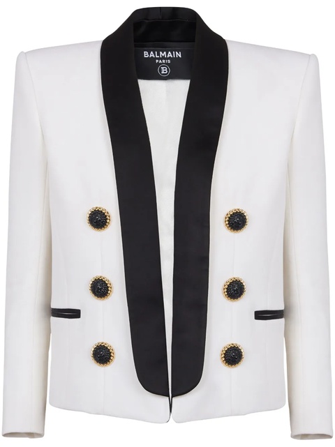 Balmain open-front wool blazer - White - zdjęcie produktu nr 1