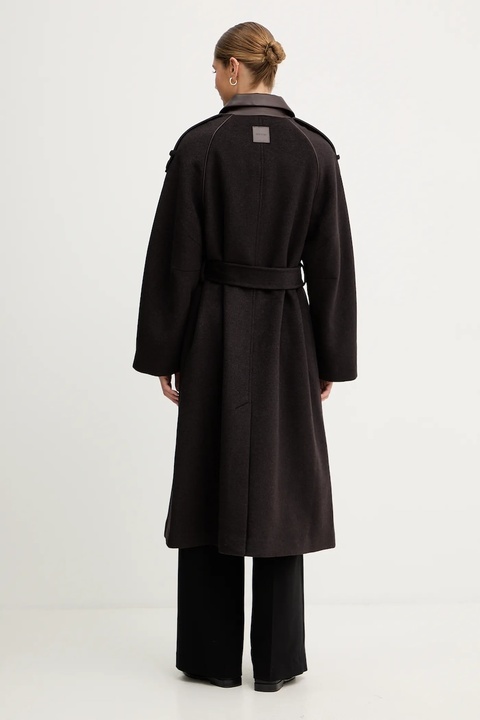 Mos Mosh płaszcz z dodatkiem wełny EVA kolor brązowy 172920 - zdjęcie produktu nr 2