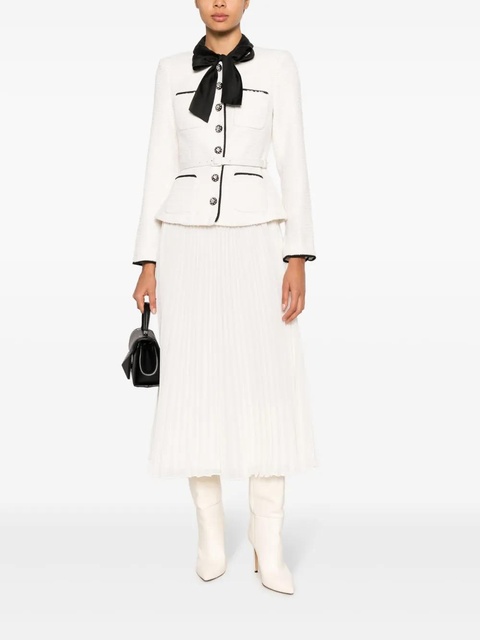 Self-Portrait lavaliere-neck bouclé midi dress - White - zdjęcie produktu nr 2