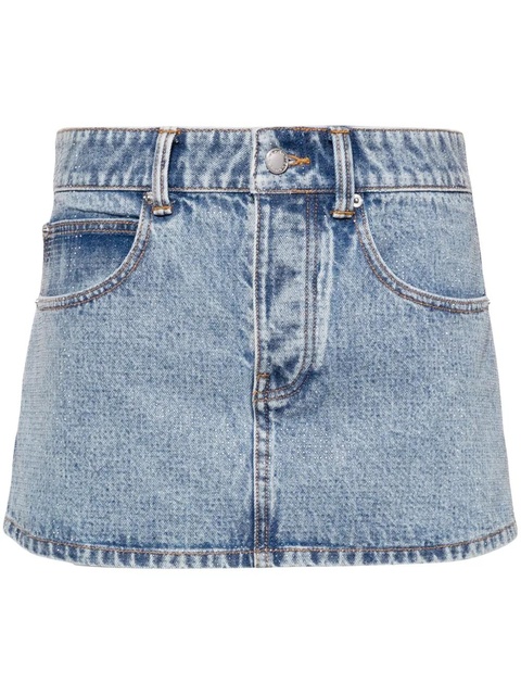 Alexander Wang crystal-embellished denim mini skirt - Blue - zdjęcie produktu nr 1