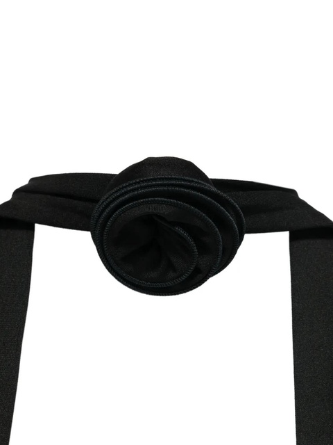 La Reveche halter-neck rose-embellished mini dress - Black - zdjęcie produktu nr 2