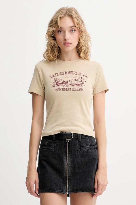 Levi's t-shirt bawełniany damski kolor beżowy A8798 - zdjęcie produktu nr 1