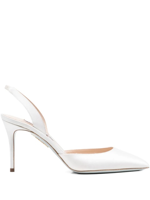 Aquazzura 85mm So Nude slingback pointed-toe pumps - White - zdjęcie produktu nr 1