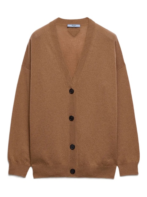 Prada ribbed cashmere cardigan - Brown - zdjęcie produktu nr 1