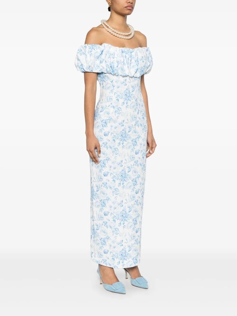 Rowen Rose rose-print maxi dress - Blue - zdjęcie produktu nr 2