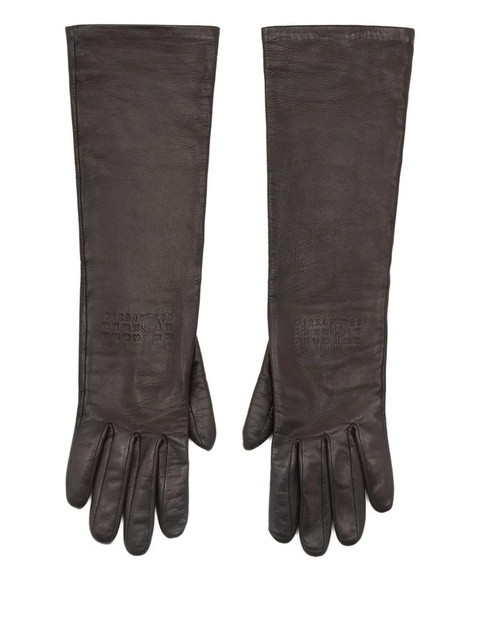 MM6 Maison Margiela leather gloves - Brown - zdjęcie produktu nr 1