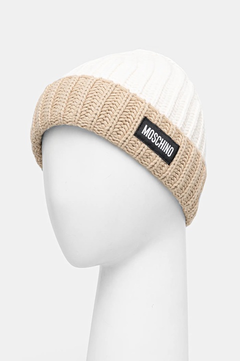 Moschino czapka z domieszką kaszmiru kolor beżowy M3341 65453 - zdjęcie produktu nr 2