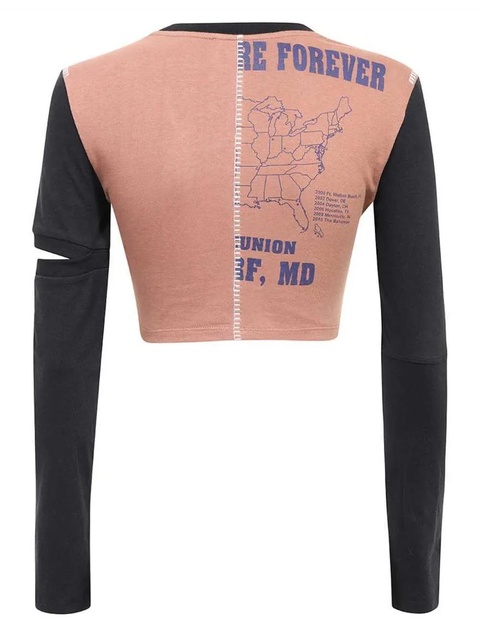 Marine Serre long-sleeve cropped top - Brown - zdjęcie produktu nr 2
