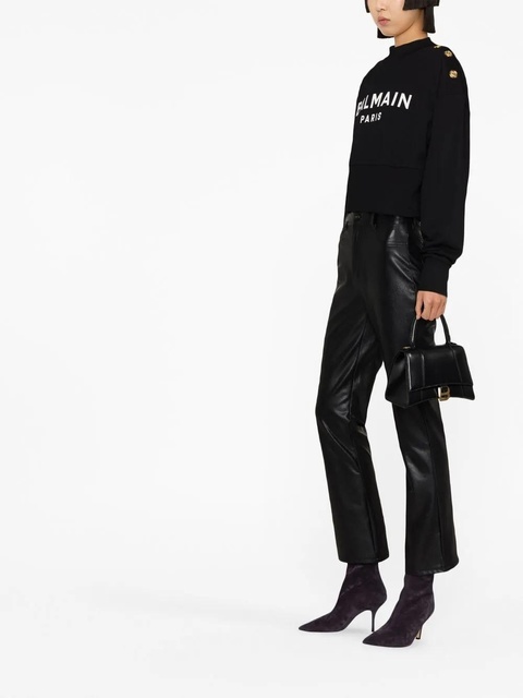 Balmain logo-print cotton sweatshirt - Black - zdjęcie produktu nr 2